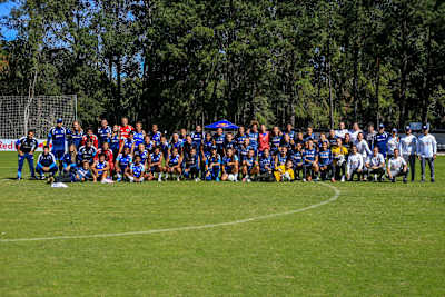 Red Bull Bragantino e Cruzeiro juntos após o término do duelo amistoso