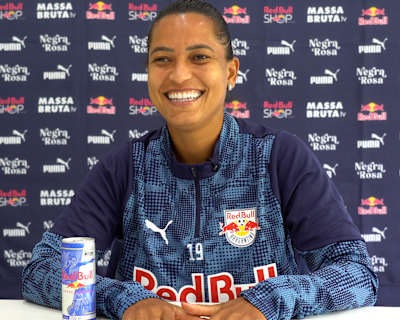 Zagueira Géssica, em coletiva antes da 4ª rodada do Brasileirão Fem. 2026